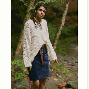 Anthropologie blue corduroy mini skirt